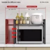 S92576815f7334edb88ff98f7aed056c8h.webp 1pc Expandable 42-64cm Microwave Shelf Organizer, Moisture And Rust Proof Microwave Countertop Organizer,Tableware Storage