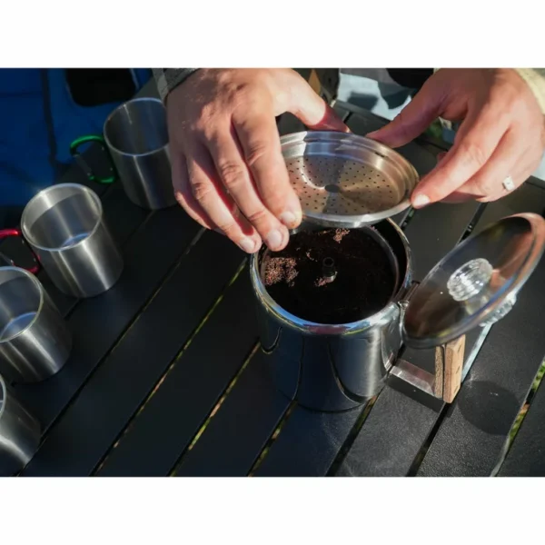 395997060464670 Alpine Mountain Gear Coffee Percolator With 4 Carabiner Mugs