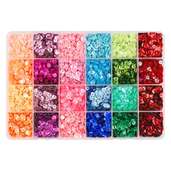 S059e1331da7446eaa7c979d836549b66d.webp 24 Colors Bright Sequins Round Flatback Confetti Paillettes