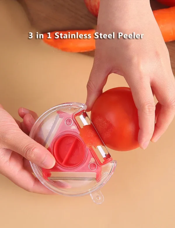 S08187735a3e34dd6b187349e5ec5103fe.webp 3 In 1 Fruit and Vegetable Peeler Multifunctional Vegetable Shredding Tools Stainless Steel Blade Peel Grater Kitchen Tools