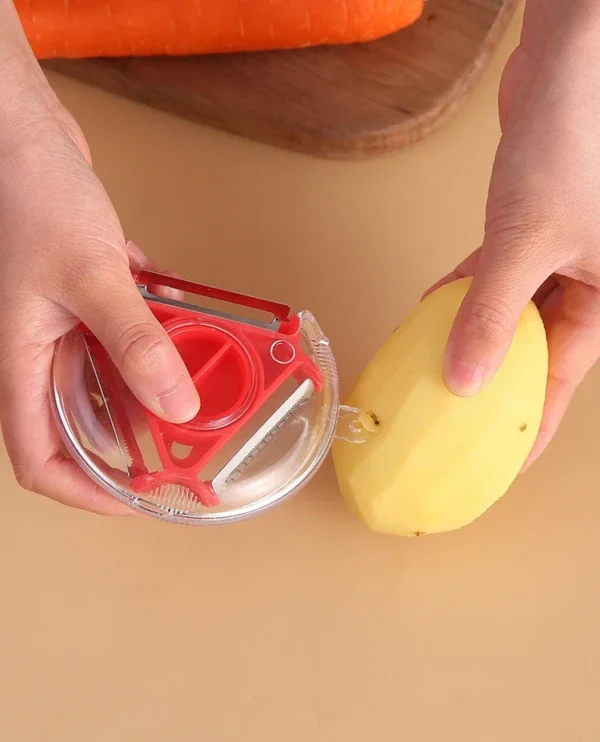 S0970e194acda4c5d8d67dcb0e5cd12d2X.webp 3 In 1 Fruit and Vegetable Peeler Multifunctional Vegetable Shredding Tools Stainless Steel Blade Peel Grater Kitchen Tools