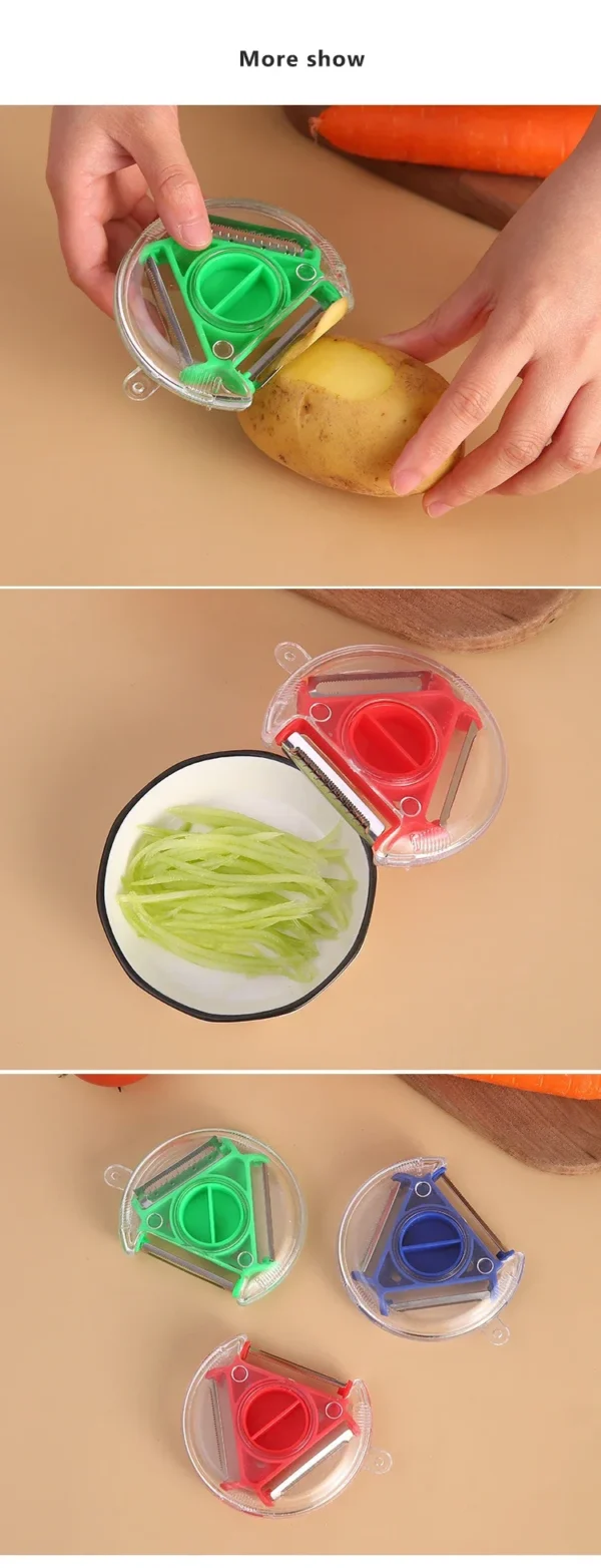 S11ec1d6c06b443ffbf40f61acd4e8d5bk.webp 3 In 1 Fruit and Vegetable Peeler Multifunctional Vegetable Shredding Tools Stainless Steel Blade Peel Grater Kitchen Tools