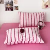 S138bfdee41414de7a11f236dc66d312dP.webp 3pcs Simple Pink Striped Duvet Cover Set
