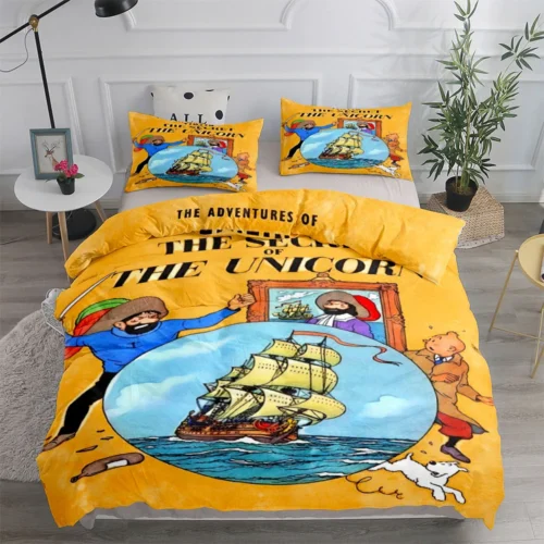 S243f8e53f06f46e9ab9a40eccdb45087k.webp Tintin Adventure Tales Children Duvet Cover Set