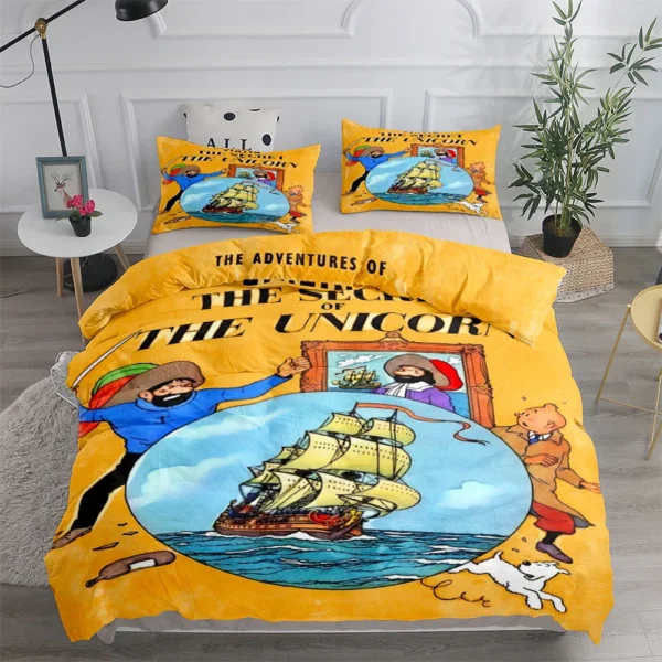 S243f8e53f06f46e9ab9a40eccdb45087k.webp Tintin Adventure Tales Children Duvet Cover Set