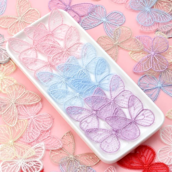 S2590f33f49ab46e9bd17c7e74cbd2fa53.webp 20Pcs/Lot 3.5*4.5cm Embroidery Fabric Butterfly Flowers