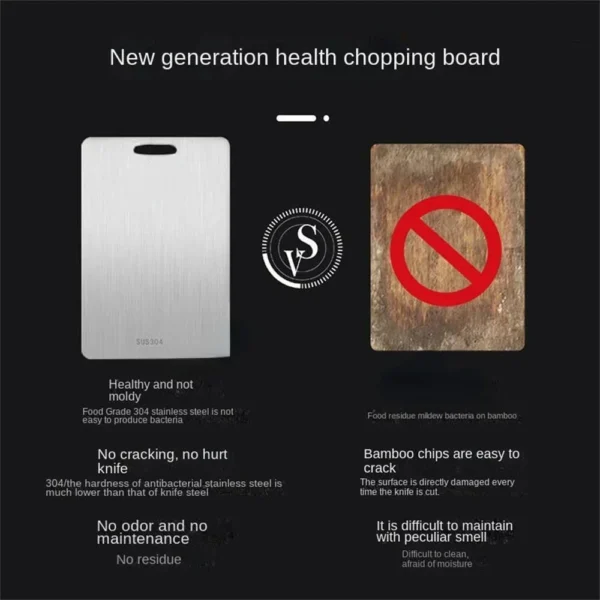 S331afdae1b1f4e6997fff9dae73c15830.webp Stainless Steel Panel and Chopping Board Kitchen Household Thickened Double Sided Cutting Board Block Kneading Dough Board