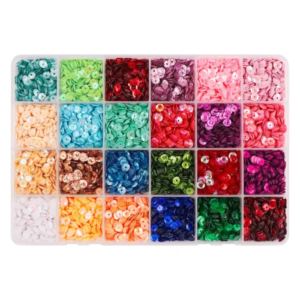 S337628e701da45289b80e9b063d31800v.webp 24 Colors Bright Sequins Round Flatback Confetti Paillettes