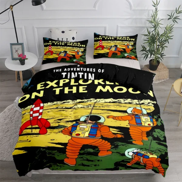 S3f276bb7793246e69de1f8fffec3c441y.webp Tintin Adventure Tales Children Duvet Cover Set