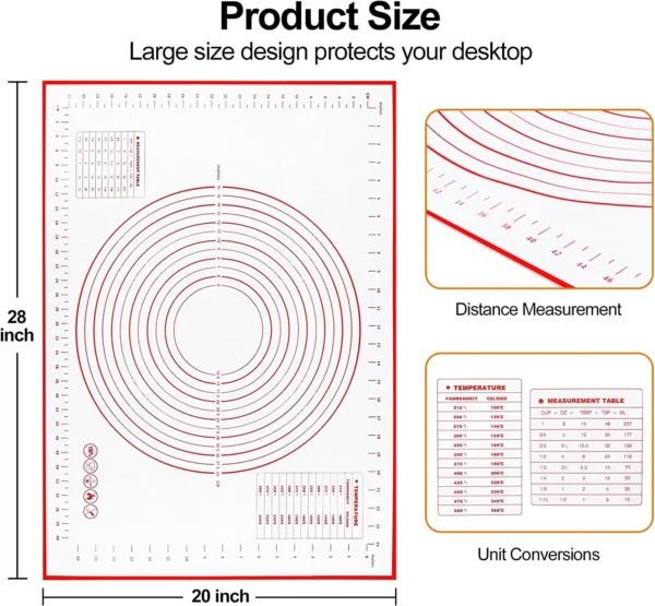 S478a22d93e604a8f886f02927ced5c4f1.webp UNTIOR 1PCS Silicone Baking Mat Kneading Pad Dough Mat Pizza Cake Dough Maker Kitchen Cooking Grill Non-Stick Gadgets Bakeware