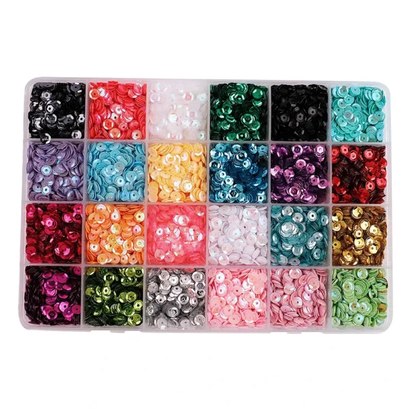 S5193ba33469446b7afb7bd7c1307e134K.webp 24 Colors Bright Sequins Round Flatback Confetti Paillettes