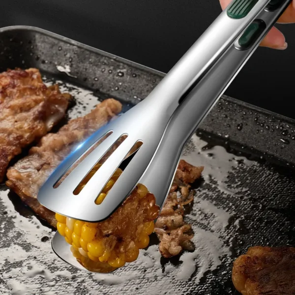 S573815337a7a40118aa49139a2ac9e75i.webp 1pc Non Slip Stainless Steel Food Tongs Meat Salad Bread Clip Barbecue Grill Buffet Clamp Cooking Tools Kitchen Accessories