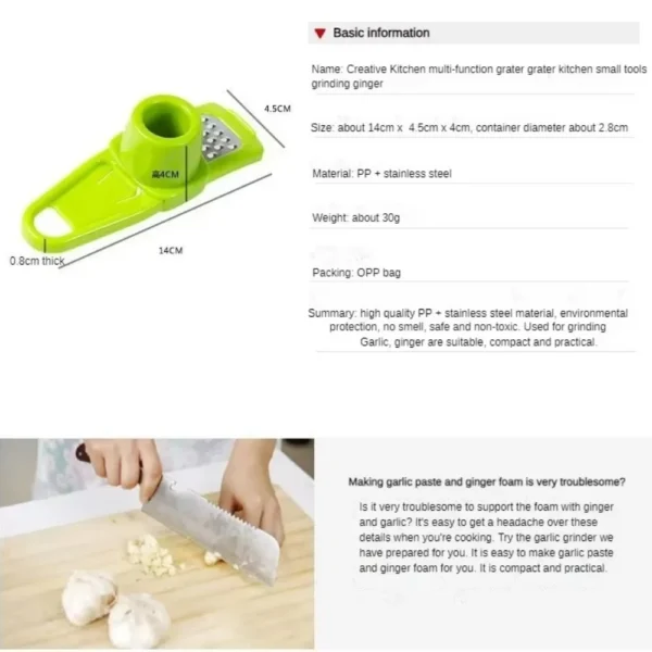 S5c2edd9f14d04d9ea90e567f1a54eaebz.webp Garlic Peeler Ginger Garlic Press Grinding Grater Planer Slicer Garlic Crusher Chopper Cooking Tool For Kitchen Grater Grinder