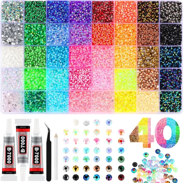 S66096be330dd459e81e8044dab57ed877.webp 2026 New Colorful DIY Resin Rhinestone Kit for Bedazzling