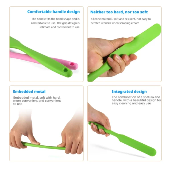 S6a360faae2d04e6f91c2d7b204be31e4p.webp Food Grade Silicone Cream Scraper Household all-in-one Long Cake Spatula Heat-resistant Kitchen Baking Tool