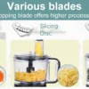 S74aedb8c696b4a3387665ac73c68d6206.webp TopStrong 6-in-1 for Chopping, Slicing, Shredding and Kneading Dough, 3 Speeds with Pulse, 2L Mixing Bowl 800W Food Processor