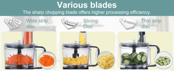 S74aedb8c696b4a3387665ac73c68d6206.webp TopStrong 6-in-1 for Chopping, Slicing, Shredding and Kneading Dough, 3 Speeds with Pulse, 2L Mixing Bowl 800W Food Processor