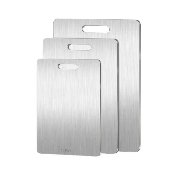 S788aab089cae4fe4ba6d3d1e4f21cb64a.webp Stainless Steel Panel and Chopping Board Kitchen Household Thickened Double Sided Cutting Board Block Kneading Dough Board