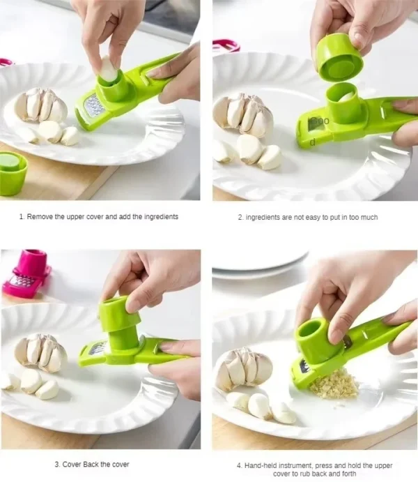 S80a44bac2a634bc581bbdc29d33a1fcd5.webp Garlic Peeler Ginger Garlic Press Grinding Grater Planer Slicer Garlic Crusher Chopper Cooking Tool For Kitchen Grater Grinder