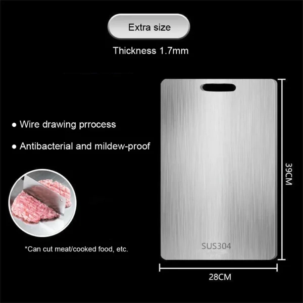 S88c7d98166764a57a8ae70249f43edcdU.webp Stainless Steel Panel and Chopping Board Kitchen Household Thickened Double Sided Cutting Board Block Kneading Dough Board