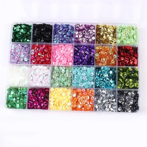 24 Colors  Bright Sequins Round Flatback Confetti  Paillettes