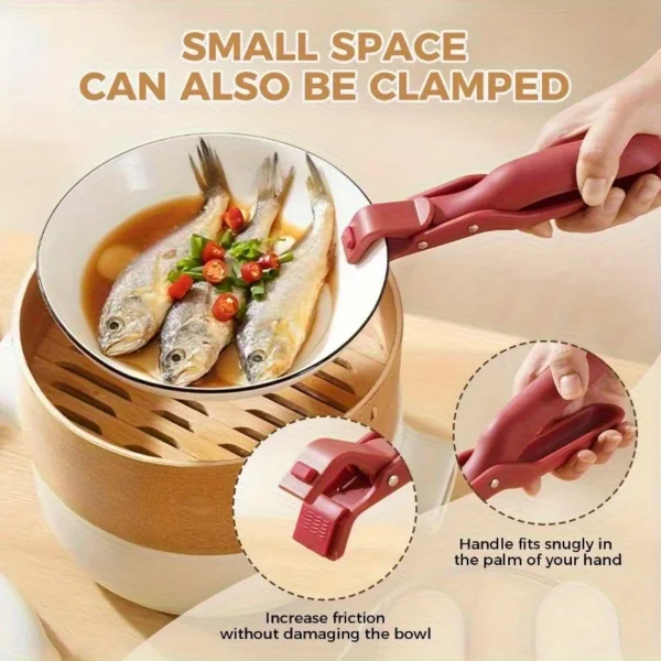 Sa553d2f6839d43f68a841b27ba442b842.webp 2/1Pcs Anti-Scald Clips Hot Dish Plate Gripper Kitchen Non-slip Bowls Clamp Holder for Frying Pans Air Fryer Steamers Oven