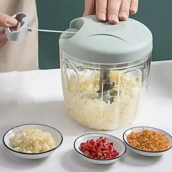 Sa95d8c377b7f4f8ba625d456a4518c67O.webp 900/500ML GarlicChopper Manual Rotate Vegetable Cutter Choppers Slicer Fruit Garlic Crusher Kitchen Gadget Blenders Meat Grinder