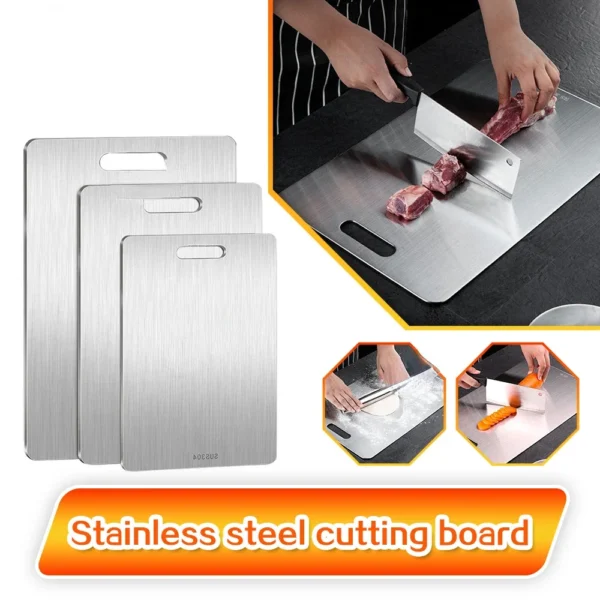 Sb679adf27a344aabb2f0e9b997310eecB.webp Stainless Steel Panel and Chopping Board Kitchen Household Thickened Double Sided Cutting Board Block Kneading Dough Board