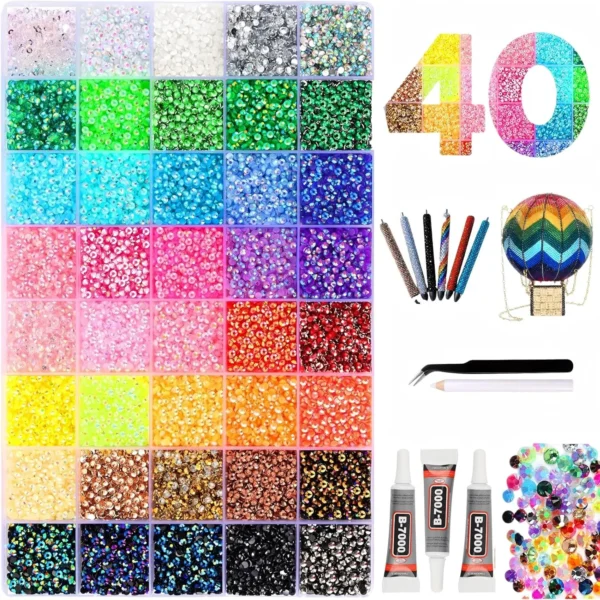 Sb860930134794ed3925ac7cfb17b84d10.webp 2026 New Colorful DIY Resin Rhinestone Kit for Bedazzling
