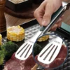 Scc91a87c1fe14abf94d38e5052abf4dev.webp 1pc Non Slip Stainless Steel Food Tongs Meat Salad Bread Clip Barbecue Grill Buffet Clamp Cooking Tools Kitchen Accessories