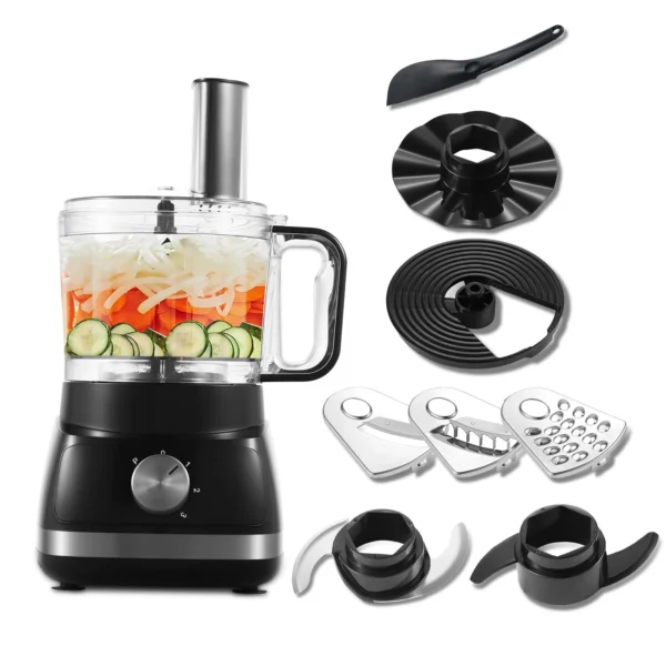 Se54c02e1de38410cb29a0bc6b5df9c91W.webp TopStrong 6-in-1 for Chopping, Slicing, Shredding and Kneading Dough, 3 Speeds with Pulse, 2L Mixing Bowl 800W Food Processor
