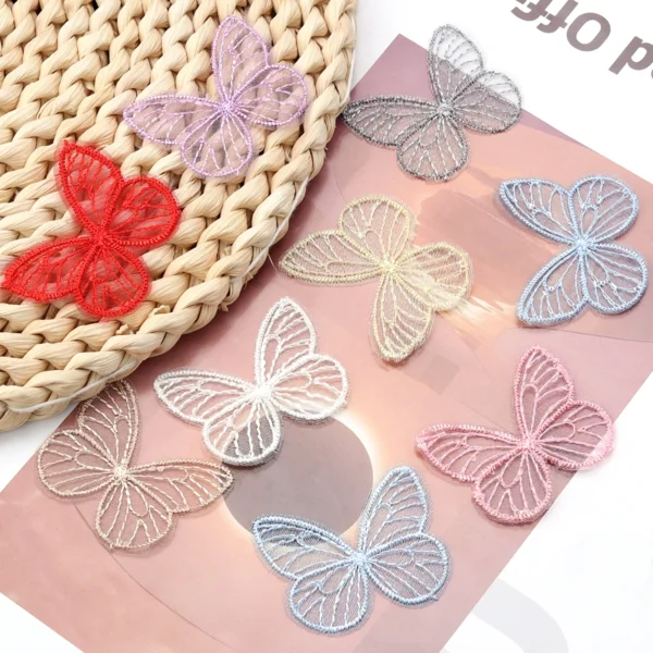 Sf75b6636eebb43f2a14608ffb9556508N.webp 20Pcs/Lot 3.5*4.5cm Embroidery Fabric Butterfly Flowers