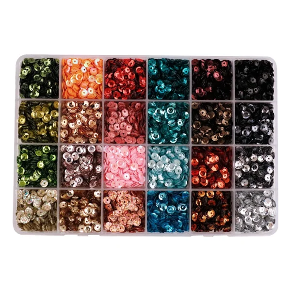 Sfd0c7ff213a842c795acdfe0ca324badU.webp 24 Colors Bright Sequins Round Flatback Confetti Paillettes